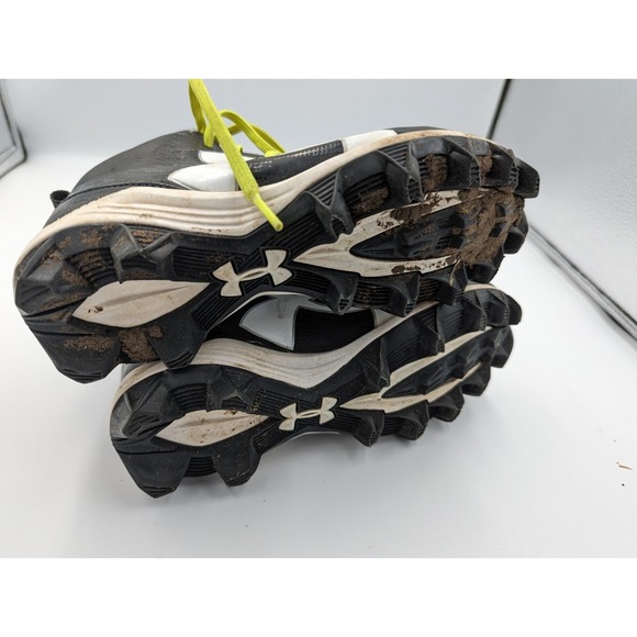 Under armour Black White Y2 Size Baseball Shoes cleats - Picture 4 of 6
